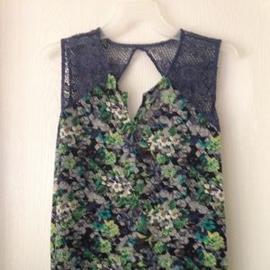 Light blouse blue green floral